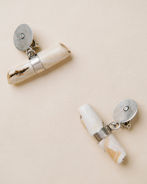 Mali Cylinder Shell Clip-On Earrings