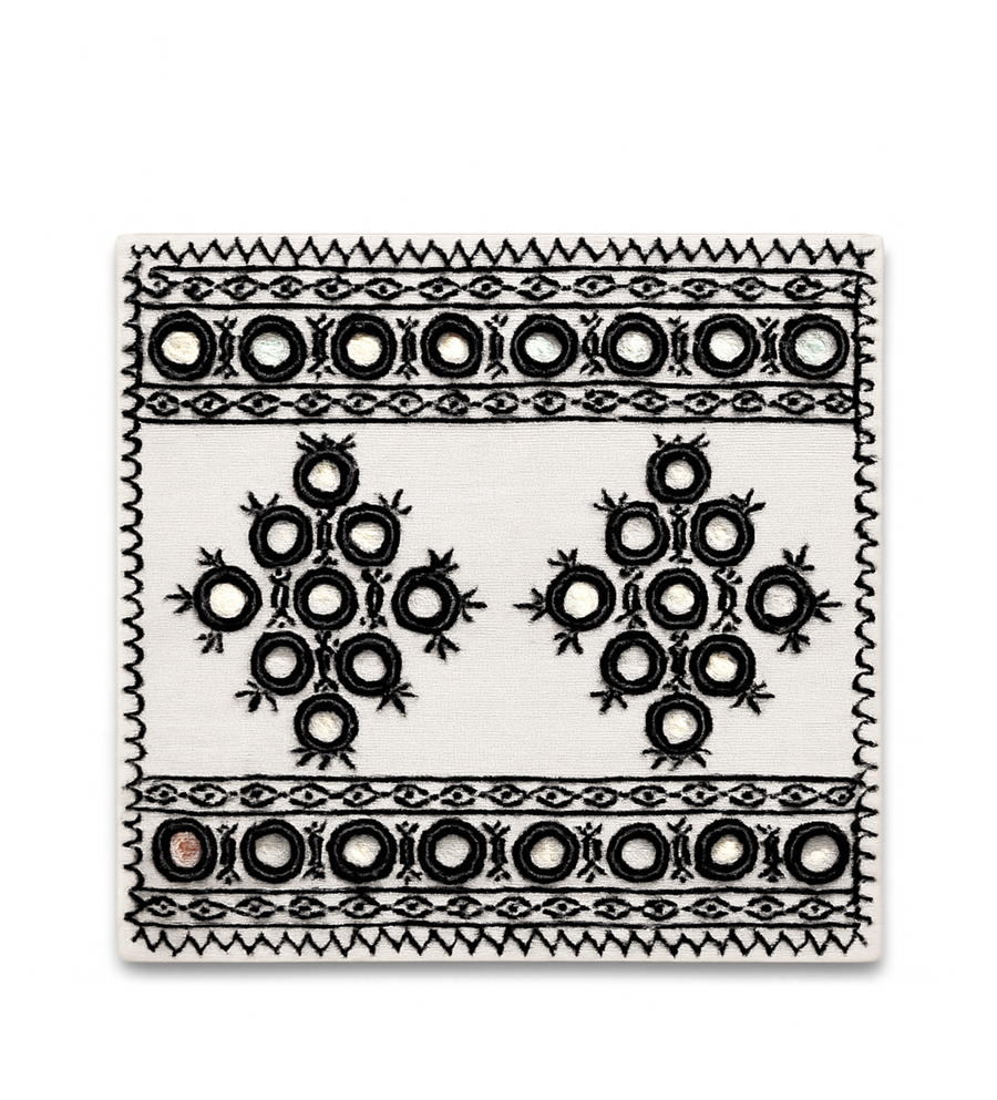 Mirror Hand Embroidered Cocktail Napkins- Set of 4
