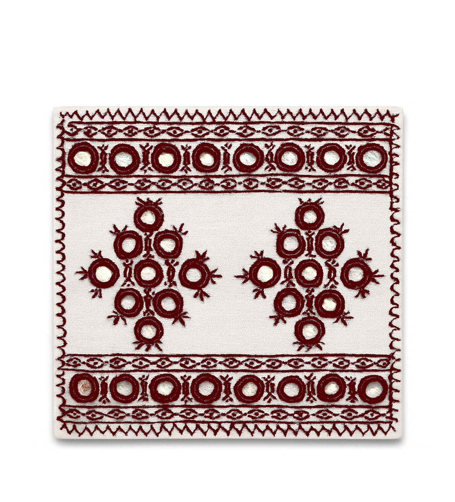 Mirror Hand Embroidered Cocktail Napkins- Set of 4