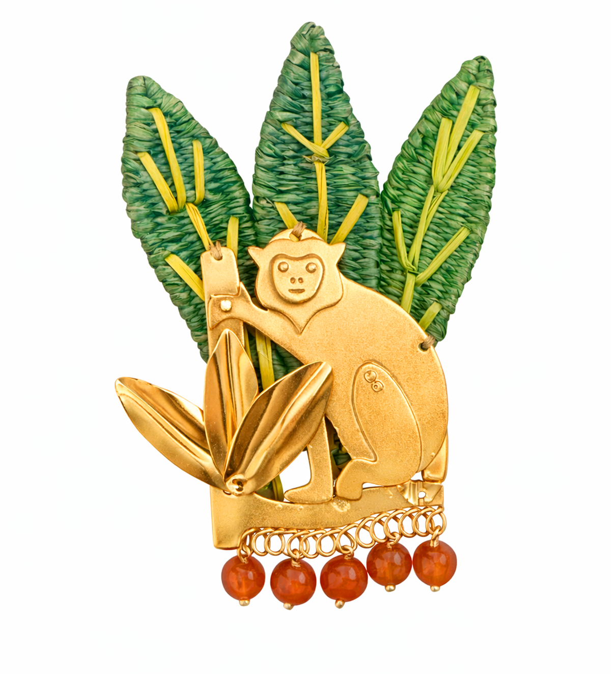 Monkey Mica Brooch