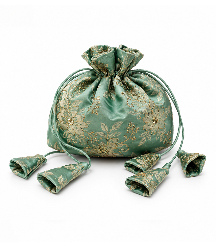 Amara Silk Jacquard Pouch