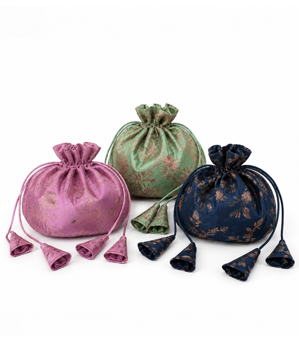 Amara Silk Jacquard Pouch