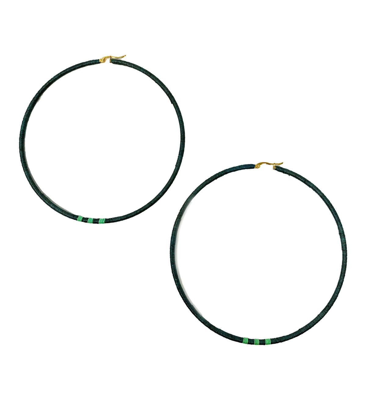 Wounaan Extra Large Hoop Earring: Seafoam