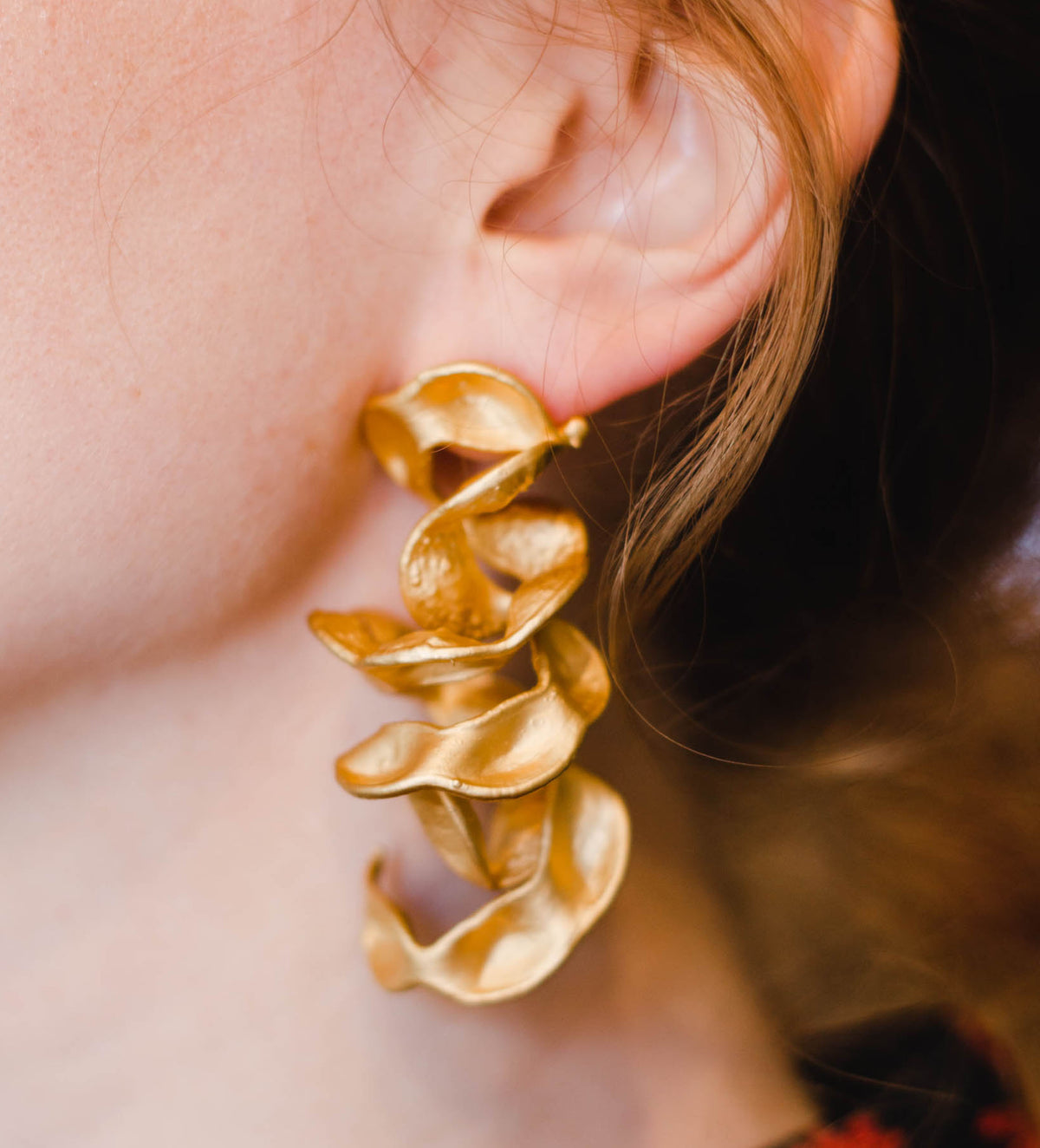 Gold Pod Earring