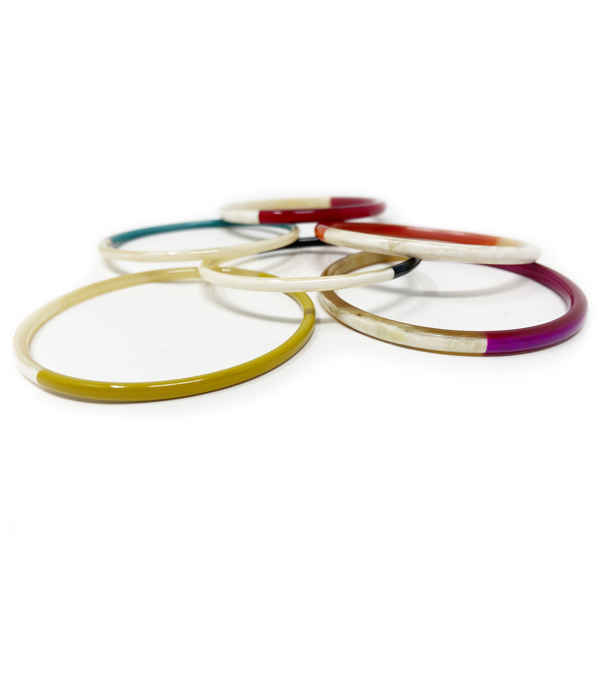 Hand Carved Lacquered Horn Bangle