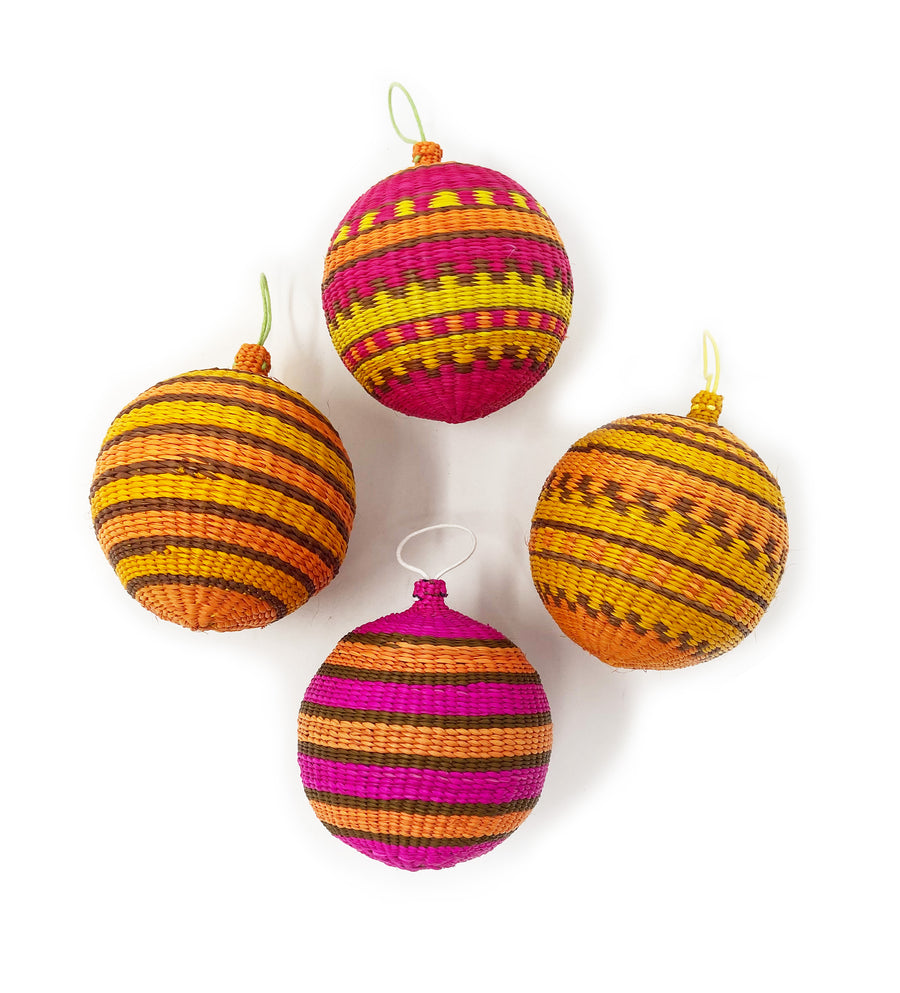 Woven Ornament: Pink and Orange