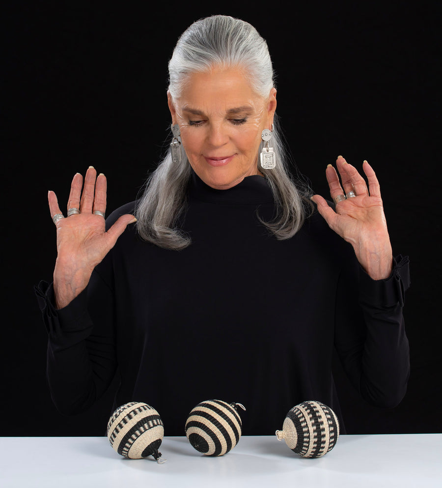 Woven Ornament: Black and White Individual