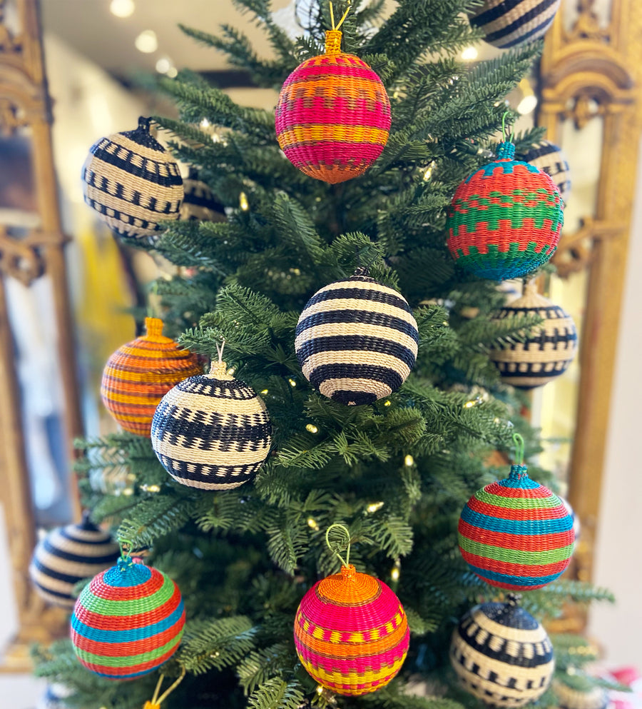 Woven Ornament: Pink and Orange